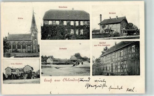 Ohlendorf Kirche Schulhaus Molkerei Villa Riechers Dorfteich Gasthaus Fritz Breimeier