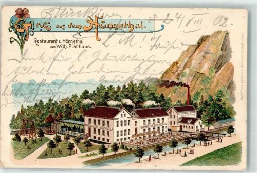 Hemer 1902 Gasthaus z. Hönnethal Wilhelm Platthaus