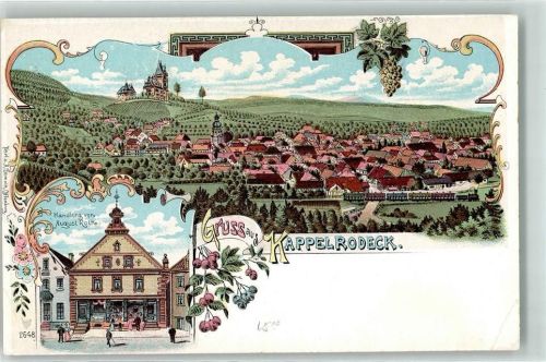 Kappelrodeck Handlung Eisenbahn Lithographie