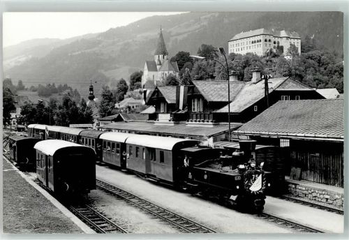 Murau Bahnhof Dampflok StmLB U43 mit UM 50 Ankunft Ort handschriftlich