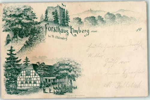 Preußisch Oldendorf 1901 Forsthaus Limberg Burgruine