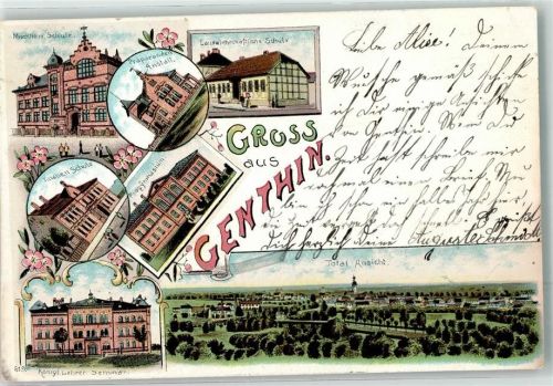 Genthin 1898 Kgl. Lehrer Seminar Präparandenanstalt Landwirtschaftsschule Mädchenschule