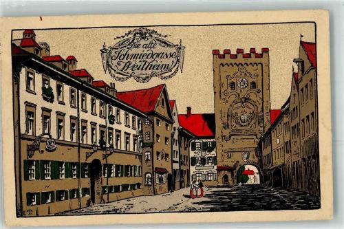 82362 W8120 Weilheim i. OB Künstlersteindruck alte Schmiedegasse