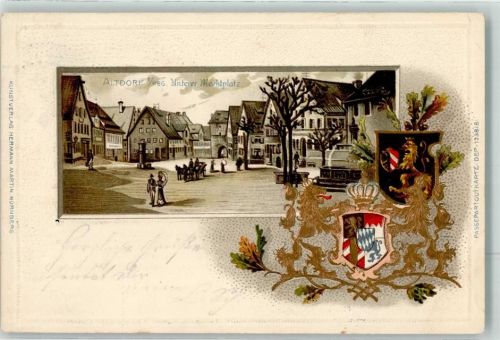 Altdorf 1902 Unterer Marktplatz Passepartout