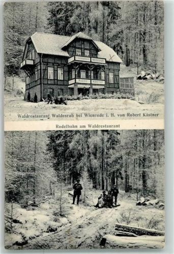 Wienrode 1914 Gasthaus Waldesruh Rodelbahn Winter