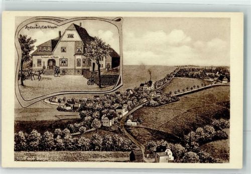 Auerbach OT. Sorga Gasthaus-Cafe Wappler Radierung