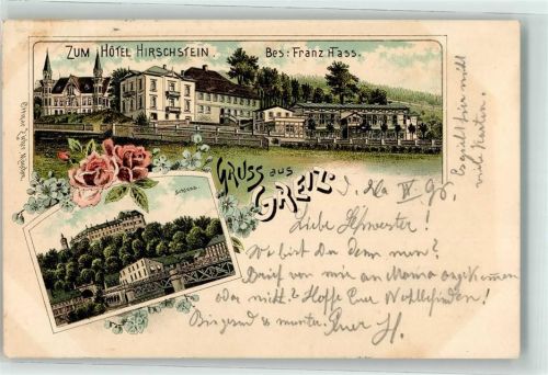 Greiz 1896 Oberes Schloß Hotel Hirschstein Rosenknospen
