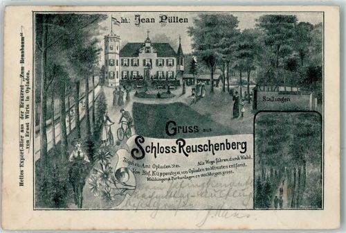 Opladen 1901 Schloss Reuschenberg Jean Püllen Stallungen Wald-Allee