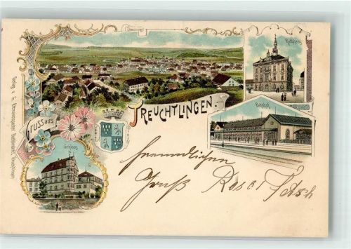 Treuchtlingen 1901 Schloß Bahnhof Rathaus
