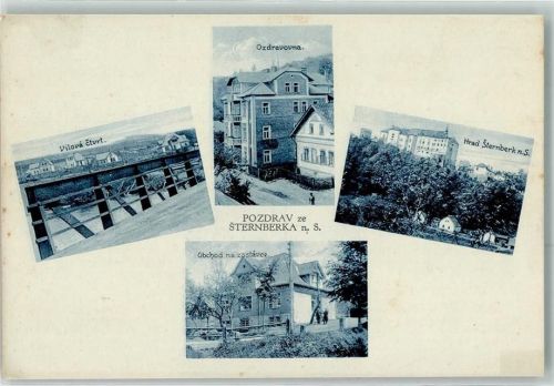 Sternberk Vilova ctvrt Ozdravovna Hrad Sternberk n. S. Obchod na zastavce
