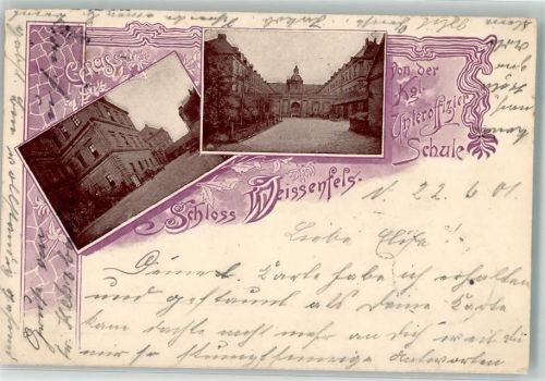 Weißenfels 1901 Schloß Weissenfels Schloßhof Kgl Unteroffizier-Schule