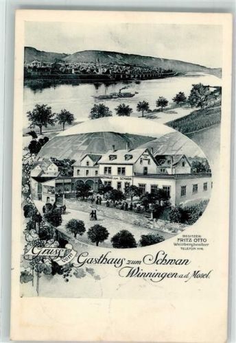 Winningen 1916 Gasthaus zum Schwan Mosel