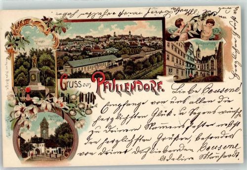 Pfullendorf 1899 Kriegerdenkmal Obertorturm Bahnhof Eisenbahn Rathausplatz Engel