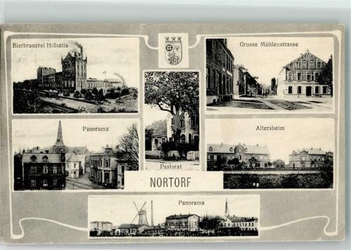 Nortorf 1913 Bierbrauerei Holsatia Große Mühlenstraße Altersheim Pastorat Windmühle