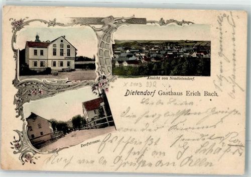 Neudietendorf 1905 Gasthaus Erich Bach Dorfstraße