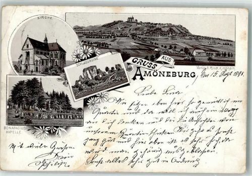 Amöneburg 1898 Vorläufer Bonafacius-Kapelle Schloßruine Kirche