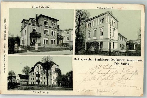 Kreischa 1908 Dr. Bartels Sanatorium Villa Valentin Villa Adam Villa Eissrig
