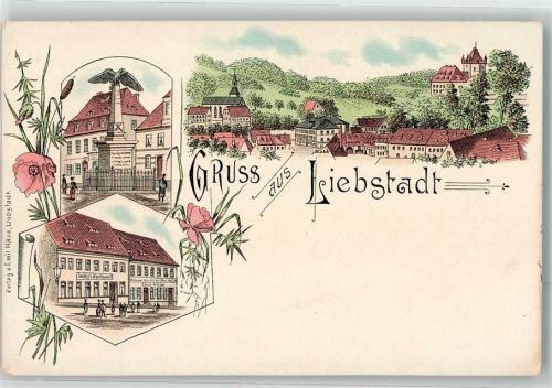 01825 O8301 Liebstadt Vorläufer Kriegerdenkmal Lithographie