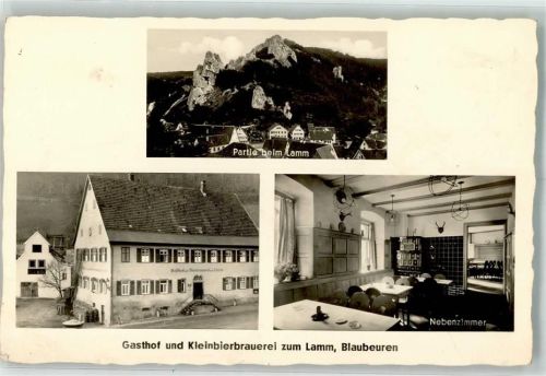 Blaubeuren Gasthaus-Kleinbierbrauerei zum Lamm Gastraum Felspartie