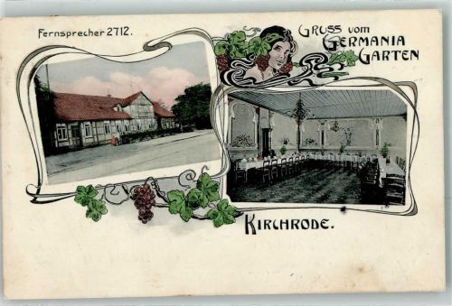 Kirchrode 1906 Gasthaus Germania Garten Saal Weintrauben