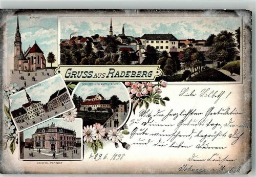 Radeberg 1898 Amtsgericht ehem. Schloß Rathaus Kaiserl. Postamt