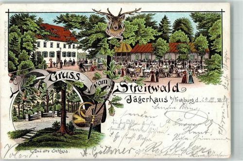 Frohburg 1898 Gasthaus Jägerhaus Altes Schloß Hirschkopf Bahnpoststempel