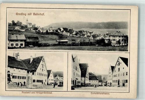 Greding 1913 Postamt Kriegerdenkmal Eichstätterstraße