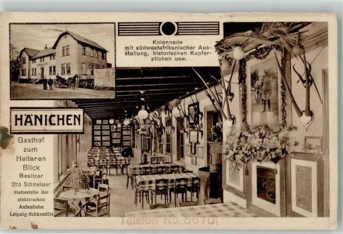 Schkeuditz Gasthaus zum Heiteren Blick Veranda Kolonade Afrikanische Ausstellung