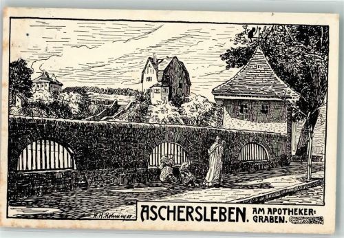 Aschersleben 1912 Am Apothekengraben nach Rohmeyer