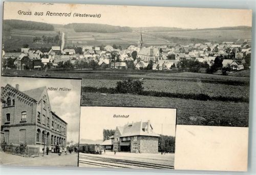 Rennerod 1911 Hotel Müller Bahnhof