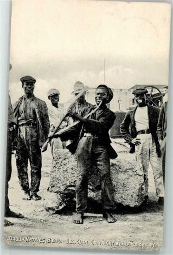 Barbados 1910 Group Natives Boys Ort handschriftlich