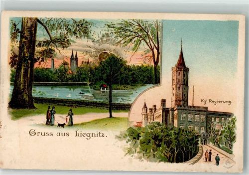 Liegnitz 1900 Kgl. Regierung Sonnenschein AK