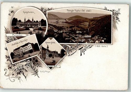 Trencin Trentschin Vorläufer Trencianske Teplice Spa Thermalhotel Hamam Lithographie