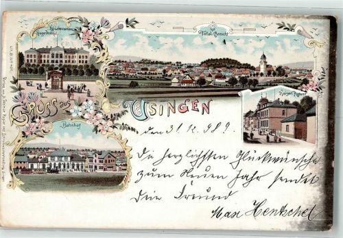 Usingen 1898 Bahnhof Kgl. Lehrerseminar Kaiserl. Postamt