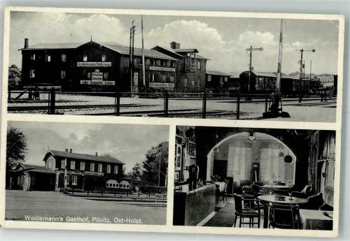 Pönitz Gasthaus Weidemann Gaststube Bahnhof Bahnübergang Signale