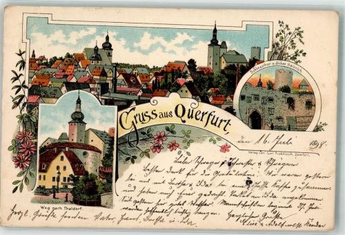 Querfurt 1898 Weg nach Thaldorf Schloßtor Dicker Heinrich