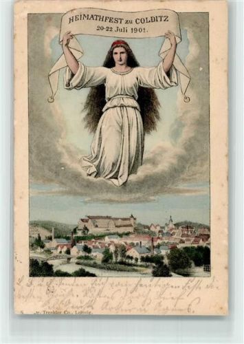 Colditz 1901 Heimatfest zu Colditz 1901 Kloster Paulinzella Madonnenfigur