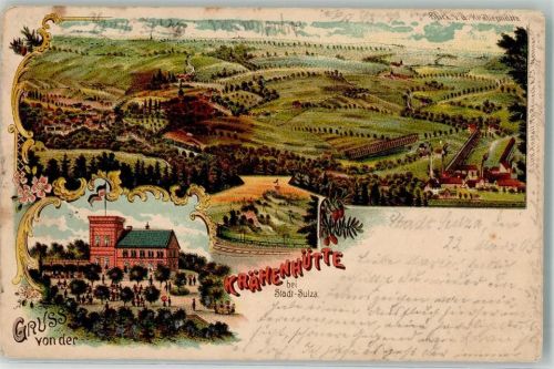 Bad Sulza 1903 Etablissement Krähenhütte Lithographie