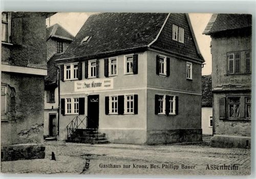 61130 W6361 Assenheim, Hess 1918 Foto AK Gasthaus zur Krone