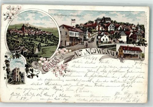Altweilnau 1898 Landstein Hotel Zur schönen Aussicht Neuweilnau Gasthaus