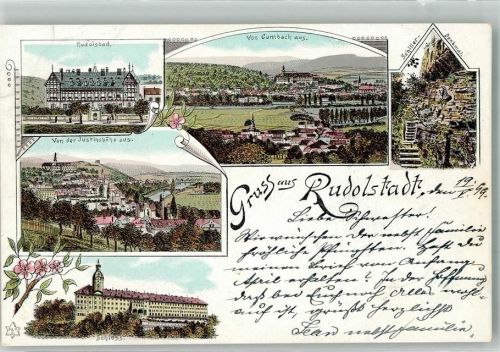 Rudolstadt 1899 Rudolfsbad Schloss Schiller Denkmal