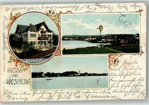 Weßling 1903 Seehofen Windrad Weßlinger See
