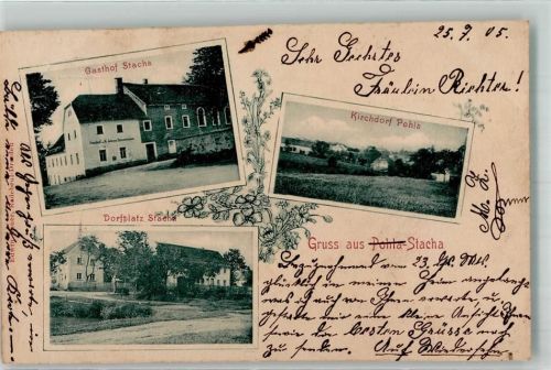 Stacha 1905 Dorfplatz Gasthaus Stacha Kirchdorf Pohla