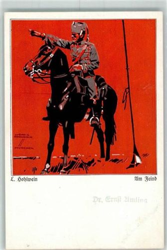 Am Feind Deutscher Kavallerist hoch zu Pferd Kavallerie WK I