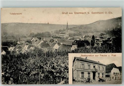 Steinbach 1915 Gasthaus zur Traube Postamt Feldpost WK I
