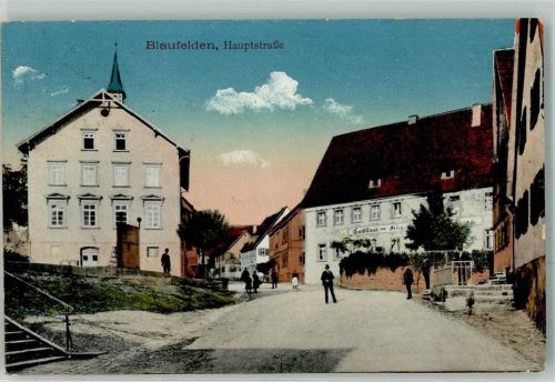 Blaufelden 1922 Hauptstraße Gasthaus z. Hierschen