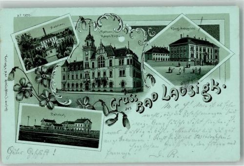 Bad Lausigk 1899 Badehaus Rathaus Kaiserl. Postamt Kgl. Amtsgericht Bahnhof