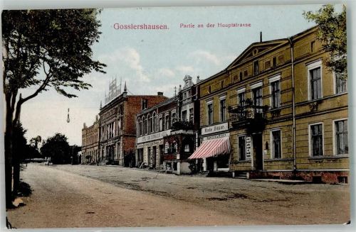 Goßlershausen Jablonowo Pomorskie 1917 Foto AK Geschäft Hauptstrasse Feldpost WK I