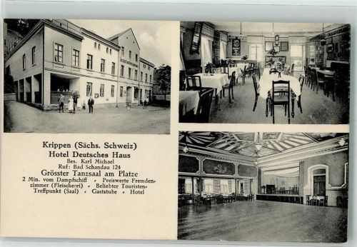 Krippen Hotel Deutsches Haus Gaststube Saal