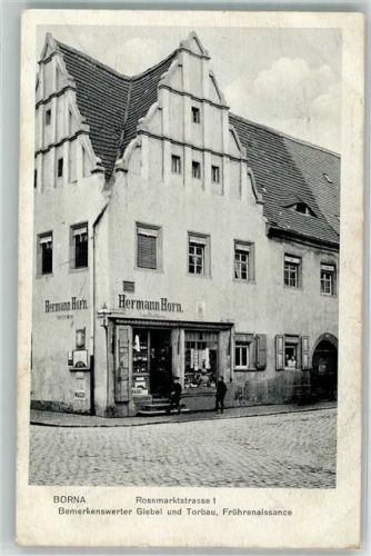 Borna Geschäft Hermann Horn Emailleschild Rossmarktstraße 1